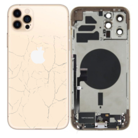 Châssis, Cadre - Châssis Complet iPhone 12 Pro Max Or - Connecteur de Charge + Sans Batterie (Origine Demonté) - Cassé, prix de 