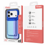 iPhone Cover, Protective Sleeve - Protective case for iPhone - PC - with powerful magnetic card holder - side insertion - blue,