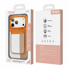 Phone Cover - Protective Case for iPhone - PC - with powerful magnetic card holder - vertical insertion - Gold, wholesale price