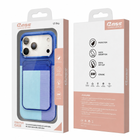 Coque de Protection iPhone PC Porte-cartes Magnétique Bleu | Etech-Parts