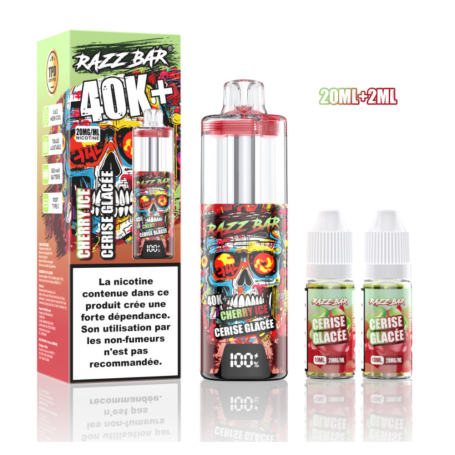 Vape, E-cigarette - RAZZBAR 40K+ Puffs - Cerise Glacée, prix de gros.