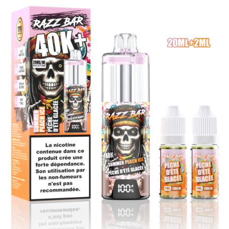 Vape, E-cigarette - RAZZBAR 40K+ Puffs - Pêche D'été Glacée, prix de gros.