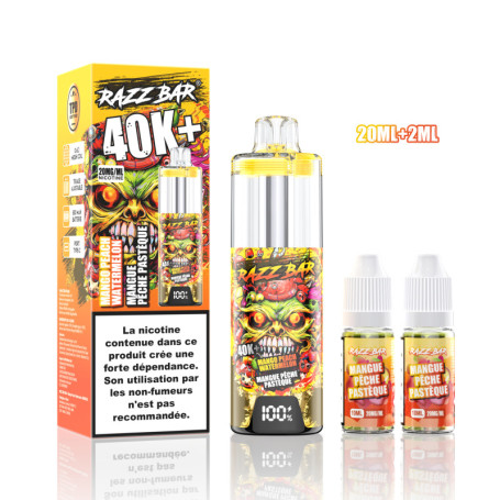 Vape, E-cigarette - RAZZBAR 40K+ Puffs - Mangue Pêche Pastèque, prix de gros.