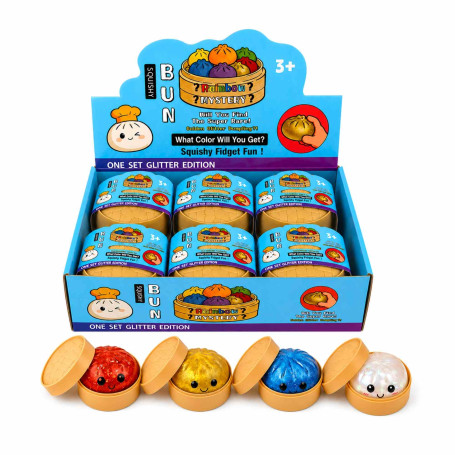 Toys, Stress Relievers - Multicolored Glitter Squishy Bun Mystery Box GJ85 - Set of 12 Assorted Pieces, wholesale price