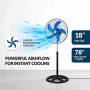 Ventilateur, Brasseur d'air - Ventilateur sur Pied Oscillant Haute Vitesse - 3 Vitesses - 45 cm, prix de gros.