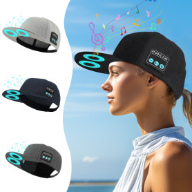 Bluetooth Headwear, Audio Cap - YX2-B Bluetooth Cap - Built-in Speaker and Microphone - Bluetooth 5.0 - Cotton - 6-8h Battery Li