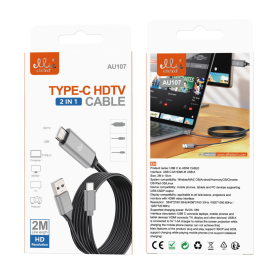 Connecteur, Adaptateur - Câble HDMI vers USB-C Ellietech AU107 - 2M - Noir, prix de gros.