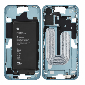 Châssis, Cadre - Chassis iPhone 16 Plus Connecteur de charge sans Vitre Arrière + Batterie Sarcelle (Original Demonté) Grade AB,