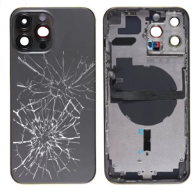Châssis, Cadre, Structure - Châssis Complet iPhone 13 Pro Noir - Sans Connecteur de Charge sans Batterie (Original Demonté) - Ca