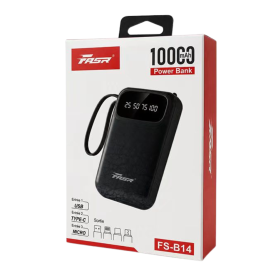 Chargeur Portable, Batterie Externe - Power Bank 10000 mAh avec 3 Entrées USB-C, Micro USB et 4 Sorties USB, Lightning, USB-C, M