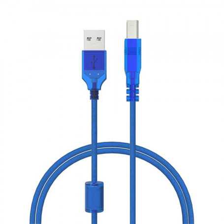 Câble Imprimante USB 2.0 A mâle/B mâle - 10m - Bleu