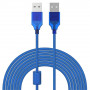 Rallonge USB 2.0 Type A mâle / mâle - 3m Bleu