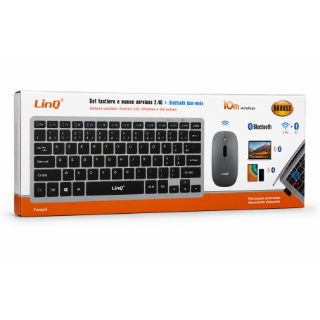 Clavier, Souris - Set Clavier et Souris sans Fil LinQ BK8652 - AZERTY - Noir, prix de gros.