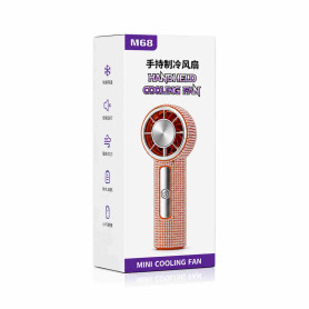 Ventilateur, Refroidisseur - Mini Ventilateur Portable de Refroidissement Édition Strass USB-C M68 - Orange, prix de gros.