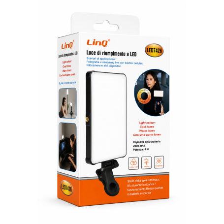 Éclairage, Lumière - Lampe de Remplissage LED Magnétique LinQ LED7426 - 5W - 2000mAh - 3 Températures de Couleur - Noir, prix de