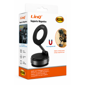 Phone Stand, Mobile Holder - Magnetic Phone Holder LinQ H3266 – 360° Rotating Desktop Stand – N52 Magnet – Black, wholesale pric