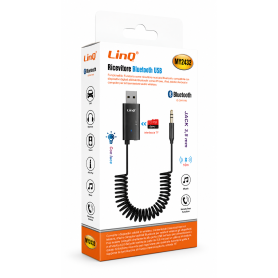 Adaptateur Audio, Transmetteur Sans Fil - Récepteur Bluetooth USB / Jack 3.5 mm LinQ MY2432 - Lecteur Carte TF - Fonction Mains 