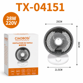 Table Fan, Desk Fan - CIAOBOSI TX-04151 28W 25cm Table Fan - Gray, wholesale price