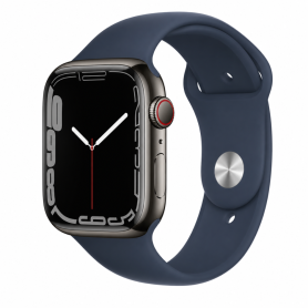 Montre Intelligente, Smartwatch - Montre Connectée Apple Watch Series 7 Cellulaire 41mm Acier Inoxydable Graphite Avec Bracelet 