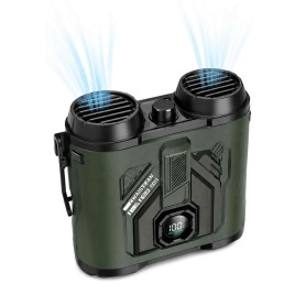 Ventilateur, Souffleur - Ventilateur à Double Sortie d'Air 100 Vitesses 6000mAh - Vert, prix de gros.