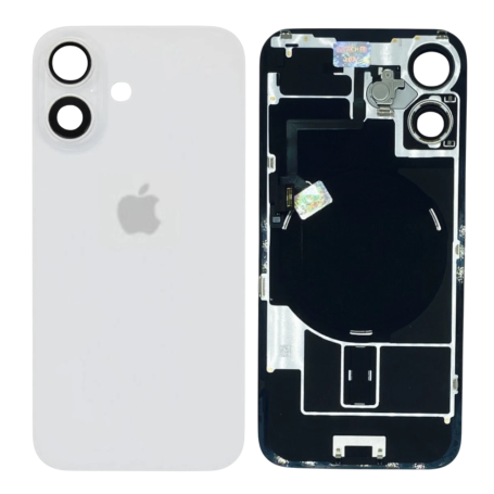 Vitre arrière, Dos - Vitre Arrière iPhone 16 Blanc Avec MagSafe (Origine Demonté) - Grade B, prix de gros.