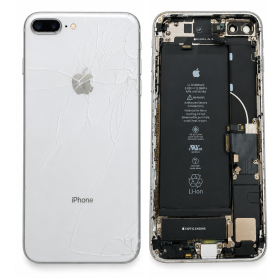 Back Glass, Rear Cover - Back Cover Housing iPhone 8 Plus White - Charging Connector (Original Dismantled) - Broken, wholesale p