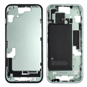 iPhone Frame, Housing - Green iPhone 15 chassis without back glass, without charging connector, with battery (original, disassem