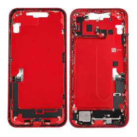 Châssis, Cadre - Châssis iPhone 14 Plus Rouge Connecteur de charge sans Batterie sans Vitre Arrière (Origine Demonté)-Grade B, p