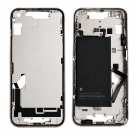 Replacement Part - Frame iPhone 14 White - Without Charging Connector Battery without Back Glass (Original Disassembled) - Grade