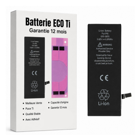 "Batterie iPhone 6 - Pure Cobalt (ECO) avec adhésifs pour une répar