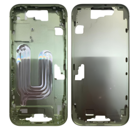 Châssis, Cadre - Châssis iPhone 17 - Connecteur de Charge sans Vitre Arrière sans Batterie Sauge (Original Demonté) - Grade B, p
