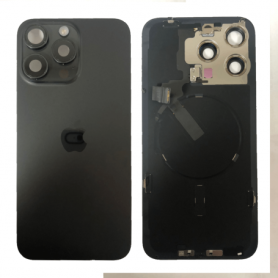Dos, Vitre arrière - Vitre Arrière iPhone 15 Pro Max Titane Noir Avec MagSafe (Origine Demonté) - Grade B, prix de gros.