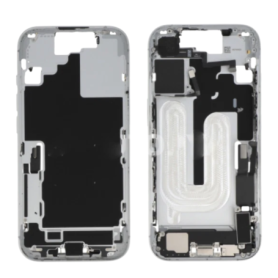 Châssis, Cadre - Châssis iPhone 17 - Connecteur de Charge sans Vitre Arrière sans Batterie Blanc (Original Demonté) - Grade A, p
