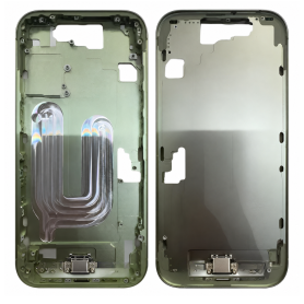 Châssis, Cadre - Châssis iPhone 17 - Connecteur de Charge sans Vitre Arrière sans Batterie Sauge eSIM US (Original Demonté) - Gr
