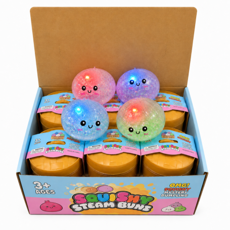 Toys, Collectibles - LED Light-Up Crystal Squishy Bun Mystery Box WZ5099 – Set of 12 Assorted Pieces, wholesale price