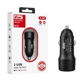 Adaptateur, Chargeur - Chargeur Voiture Double USB 3.4A - DIM M15 - Noir, prix de gros.