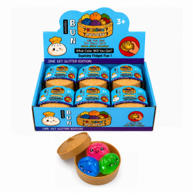 Jouets, Gadgets - Trio Mini Squishy Bun Cristal Multicolore Boîte Mystère GJ553 - Lot de 12 Pièces Assortis, prix de gros.