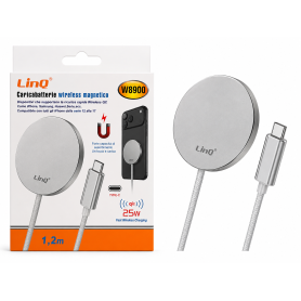 Chargeur, Station de Charge - Chargeur Sans Fil Magnétique 25W LinQ W8900 USB-C 1,2m - Argent, prix de gros.