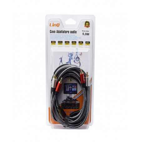 Audio Cable 2 RCA Male / 2 RCA Male Nylon Braided 5m LinQ 2R50