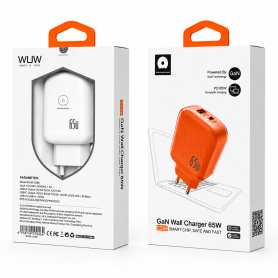 Chargeur, Alimentation - Adaptateur Secteur USB & Type-C 65W WUW-C299 - Blanc, prix de gros.