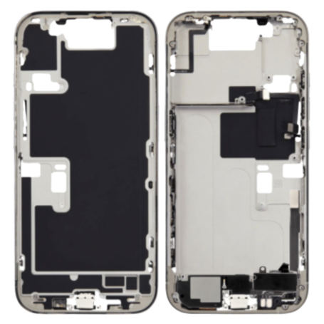 Back Cover, Rear Housing - iPhone 16 Pro Max Chassis without Charging Port – Black Titanium (Original Pulled) – Grade AB, wholes