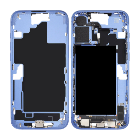 Replacement Parts - iPhone 16 Chassis with Charging Port (No Back Glass) + Battery – Blue (Genuine/Pulled) – Grade AB, wholesale