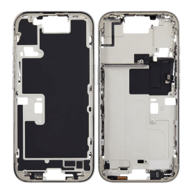Back Cover, Rear Frame - iPhone 16 Pro Rear Chassis Charging Connector without Rear Glass without Battery Titanium White (Origin