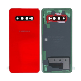 Vitre arrière, Dos - Vitre arrière Galaxy S10 Plus (G975) Rouge (Sans Logo), prix de gros