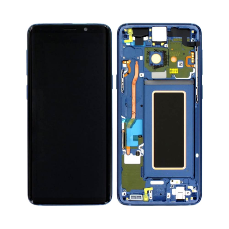 Écran, Display - Ecran Galaxy S9 (G960) Bleu + Châssis OLED, prix de gros