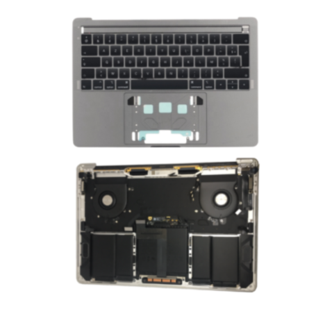 Laptop Parts - Complete Apple MacBook Pro 13" Chassis (Space Gray, A1989) – Chassis + Battery + Trackpad + QWERTY Keyboard – Gra