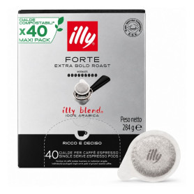 Café, Espresso - illy Forte (Torréfaction Forte) - 40 Dosettes ESE 44mm, prix de gros.