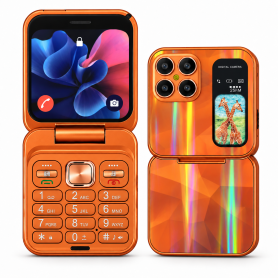 Téléphone mobile, GSM - Mini Telephone Portable i18 Pro Dual Nano SIM 2+16Go 2.4‘’ Orange, prix de gros.
