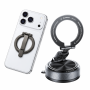 Support de Téléphone Magnétique Pliable pour Voiture avec Anneau Amovible REMAX RM-C67 - Gris