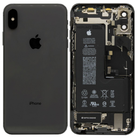 Châssis, Cadre - Chassis Complet iPhone XS Max Noir - Connecteur de Charge Sans Batterie (Origine Demonté) Grade A, prix de gros